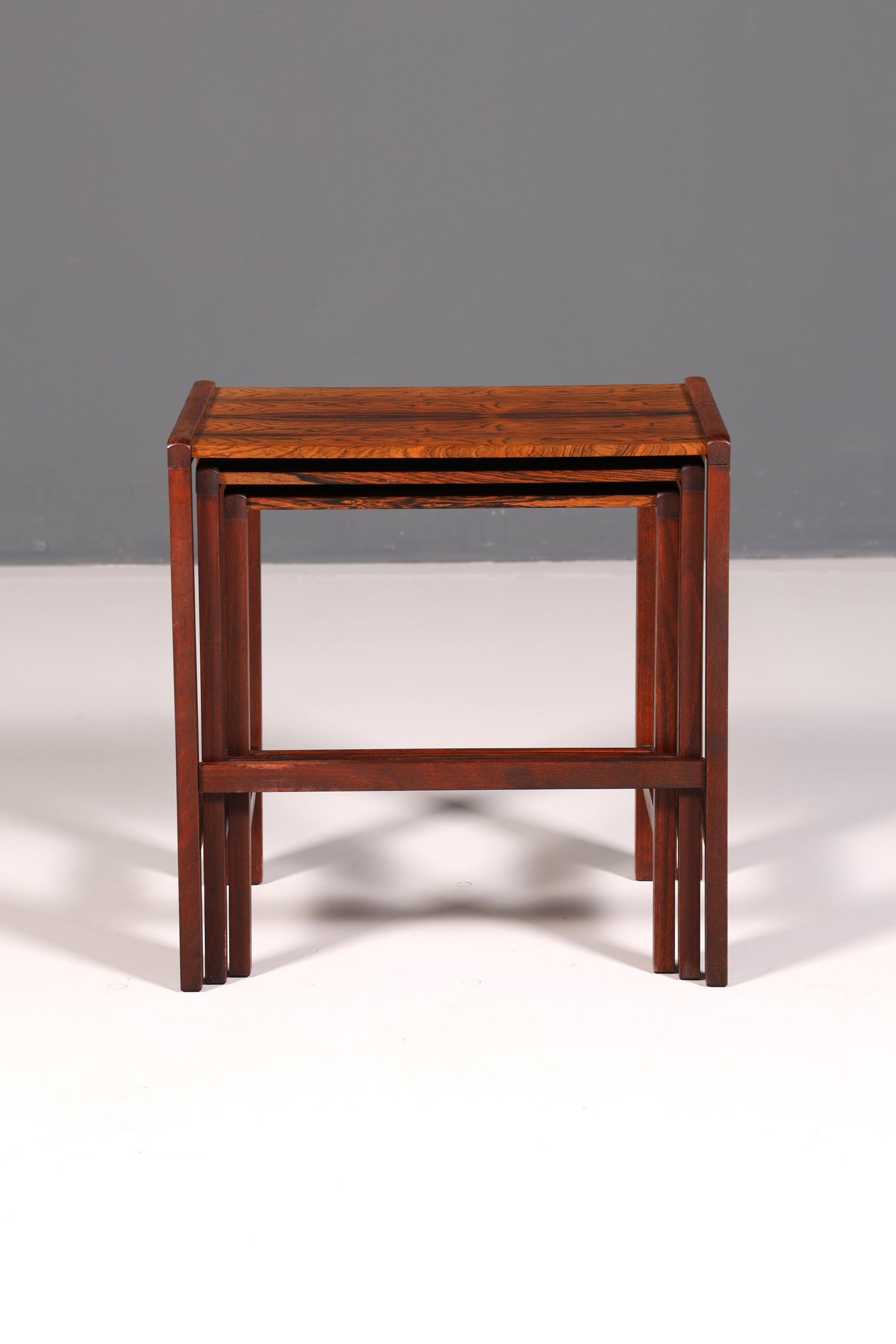 Filigranes Mid-Century Table Set, Rosewood Coffee Table, Set of 3, Side Table, Nesting Tables, Vintage