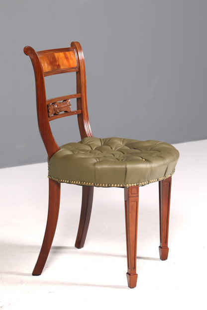 Wunderschöner Chesterfield Stuhl Anno Dom Sekretär Stuhl Englisch echt Leder Küchenstuhl 2 von 4