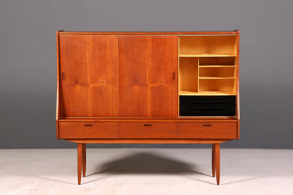 Dreamy mid-century sideboard, teak highboard cabinet, vintage Danish design chest of drawers