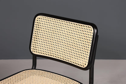 Freischwinger Stuhl &quot;Milano&quot; Made in Italy Schwarz Korbgeflecht Stuhl Wippstuhl Wiener Geflecht Küchenstuhl Sekretär Stuhl