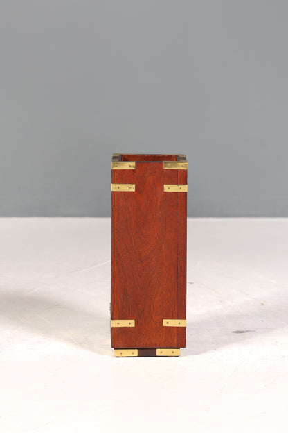 Wunderschönes Maritimes Kaminzubehör Englisch Mahagoni Kaminbesteck Set Military Behälter