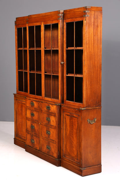 Wunderschöner Maritimer Vitrinenschrank Englisch Bibliothek Bücherschrank Buffet Antik Massiv Echt Holz Schrank UK Vintage