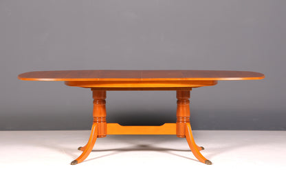 G092 Finish cm Wunderschöner Englischer Tisch ausziehbarer Esstisch Antik Stil 60s Küchentisch Eibe