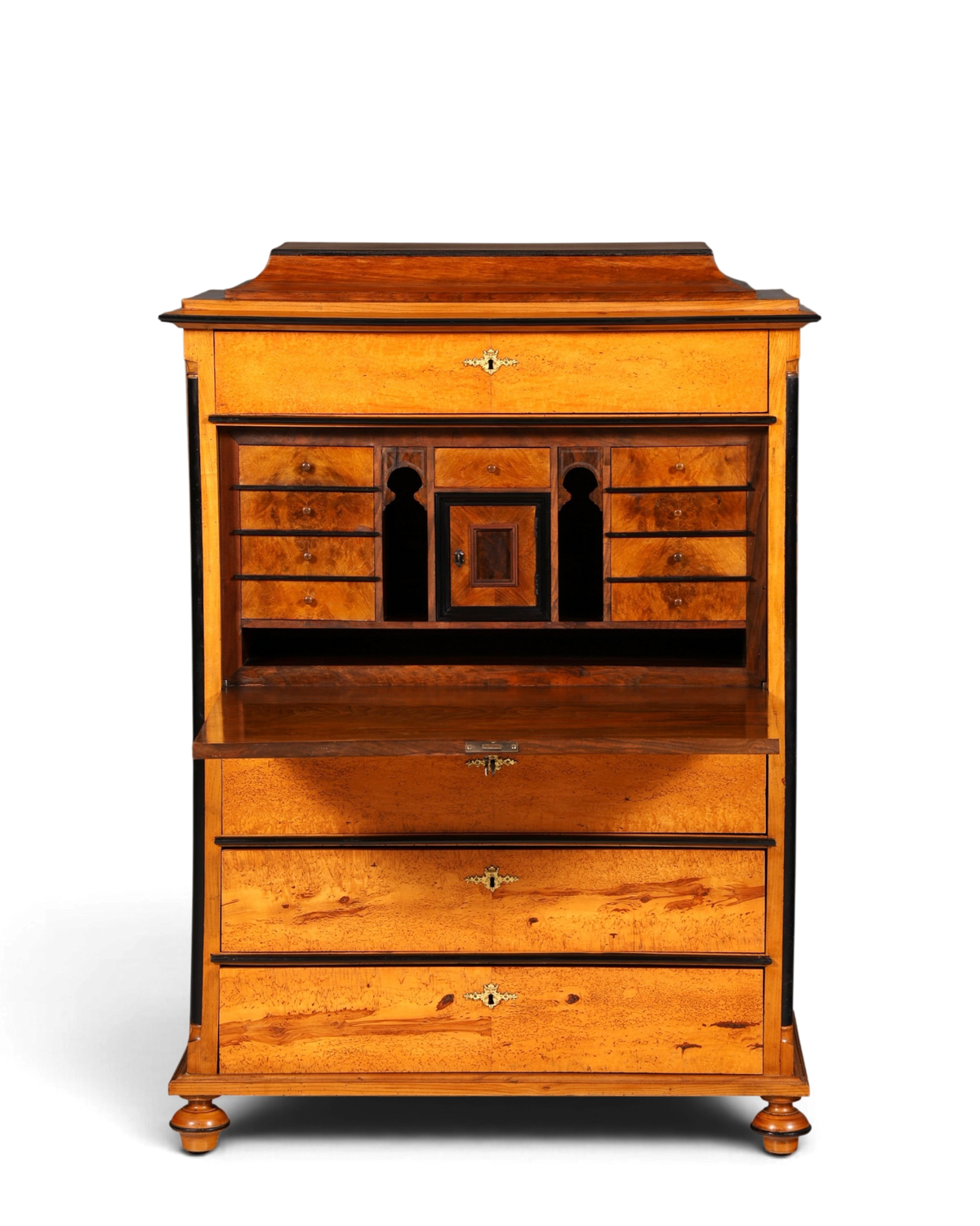 G614 Finish Cm Stilvoller Biedermeier Sekretär Louis Philippe Vertiko Antik Kommode Schreibkommode Office Desk (Kopie)