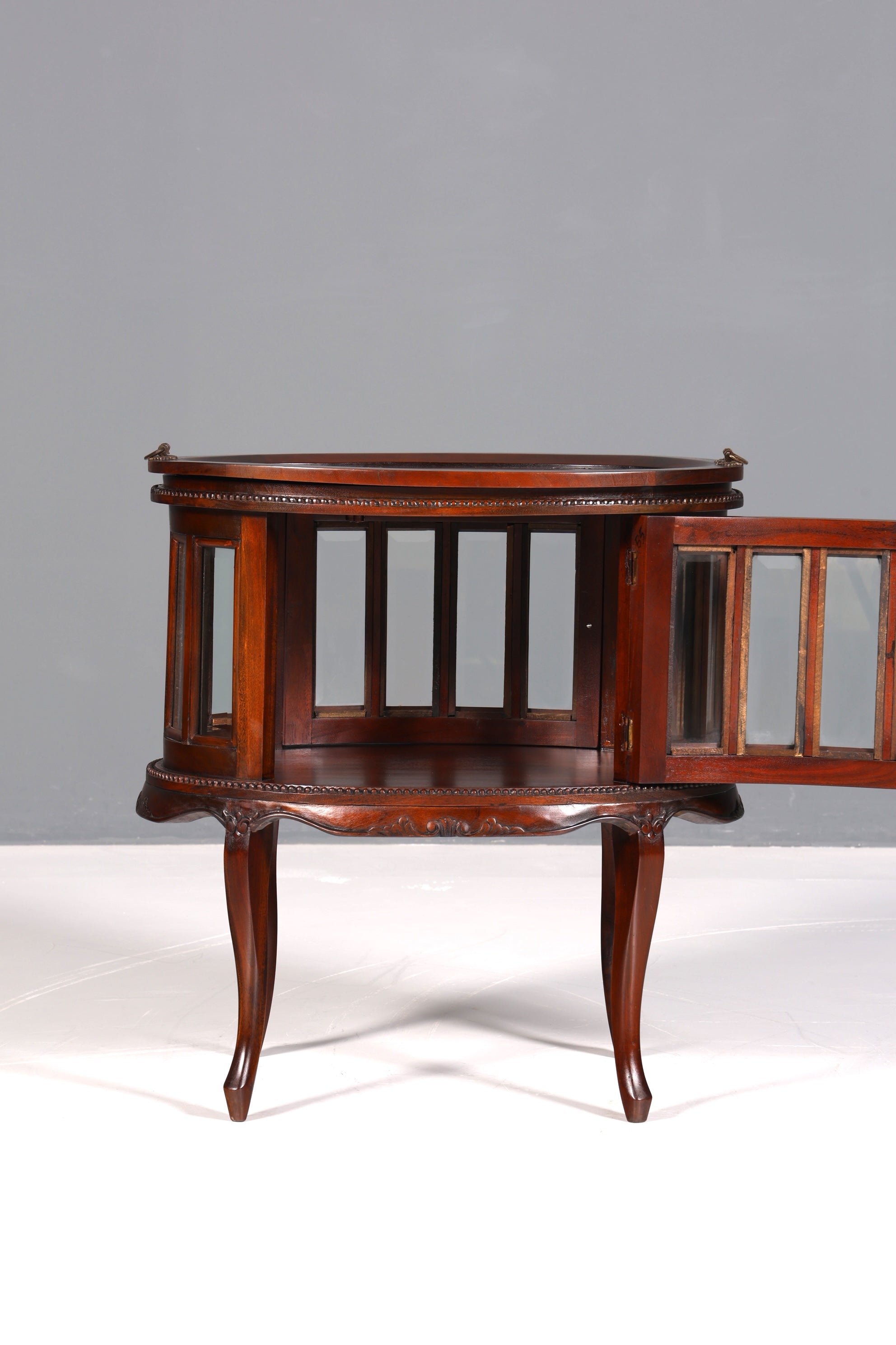 Wunderschöner filigraner Chippendale Barschrank echt Holz Teeschrank im Jugendstil Vitrine