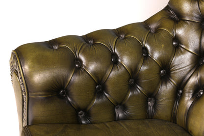 Edler Original Chesterfield Sessel Englisch Echt Leder Lesesessel Lounge Antik UK