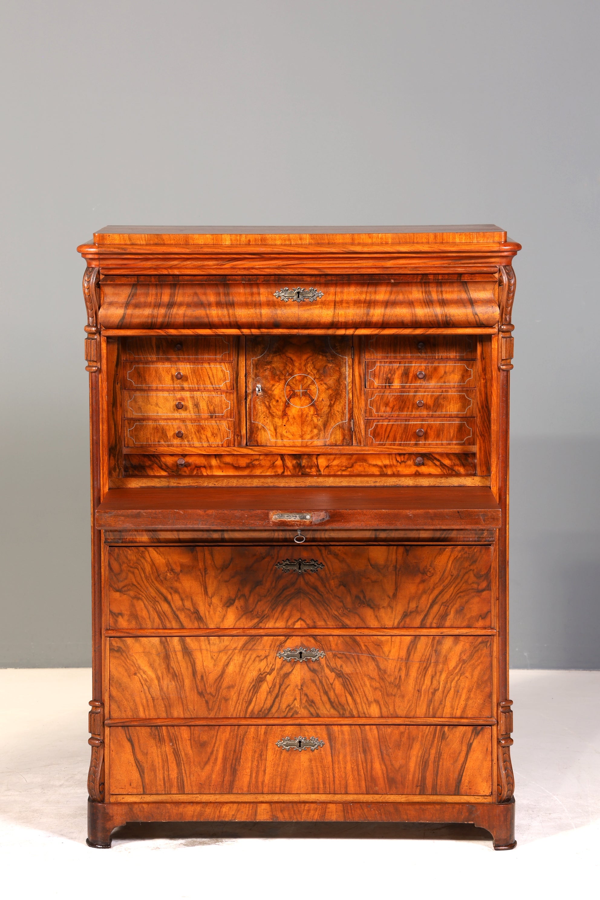 Wunderschöner Louis Philippe Sekretär um 1880 Gründerzeit Antik Schrank Chiffoniere