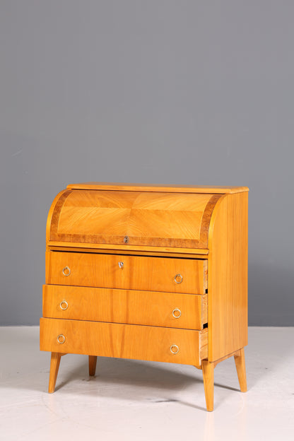 Traumhafter Mid Century Rollladen Sekretär echt Holz Büro Schrank Vintage Schreibkommode