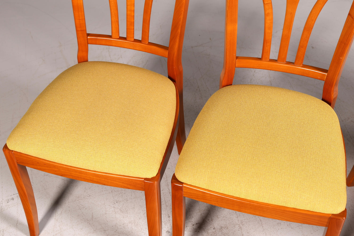 Edles Selva Stühle Set 4x Kirschholz Esszimmerstühle Küchenstühle Antik Stil Stuhlset