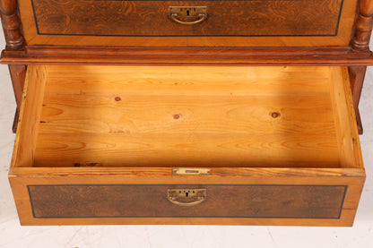 Edle Louis Philippe Kommode mit Spiegelaufsatz Gründerzeit Frisierkommode Antik Holz Schrank Flurschrank um 1880