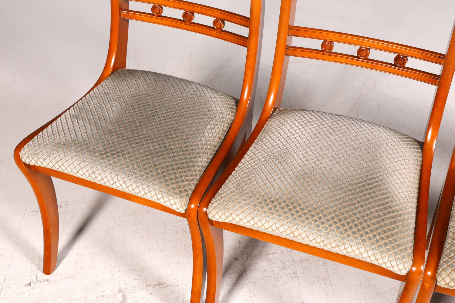 4x Englische Stühle Set Regency Dining Chairs Antik Esszimmerstühle Küchenstühle Stuhlset Vintage 60er