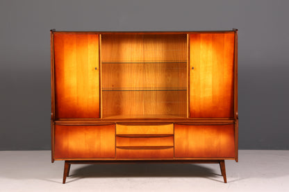 G140 Finish Traumhafter Mid Century Highboard Retro Vitrine 60er Jahre Schrank Kommode