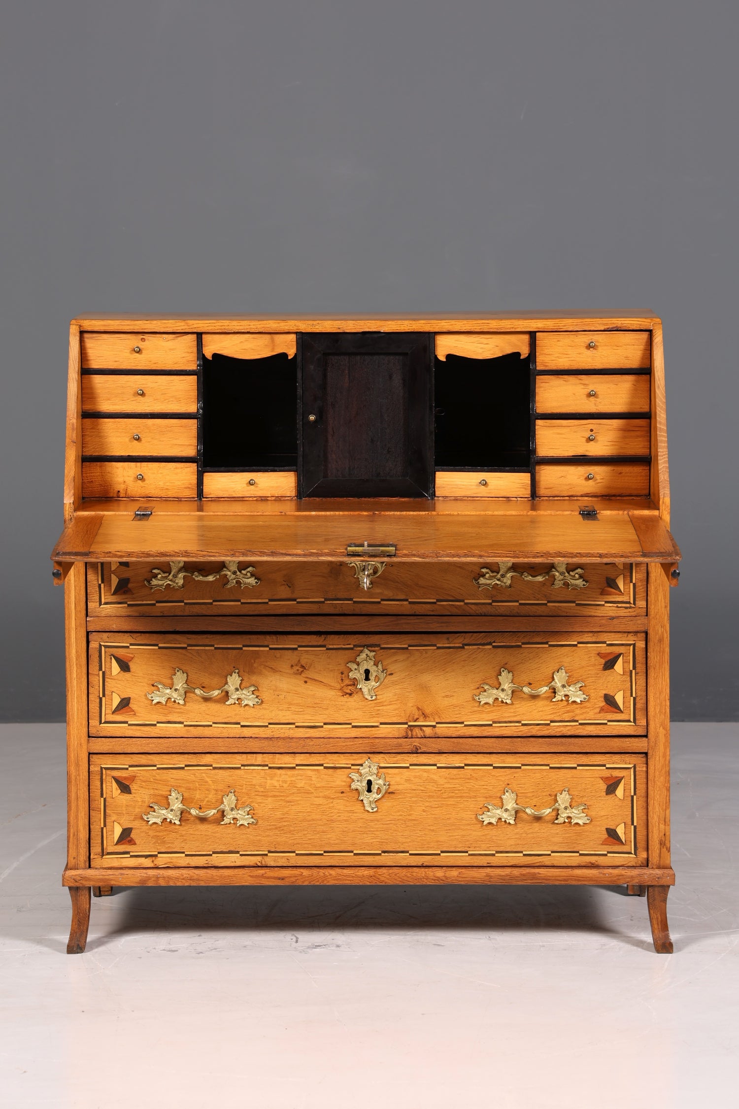 Original Barock Sekretär um 1800 Kommode Antik massiv Holz Schreibtisch Schreibkommode