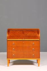 Stilvoller Mid Century Rollladen Sekretär echt Holz Büro Schrank Vintage Schreibkommode