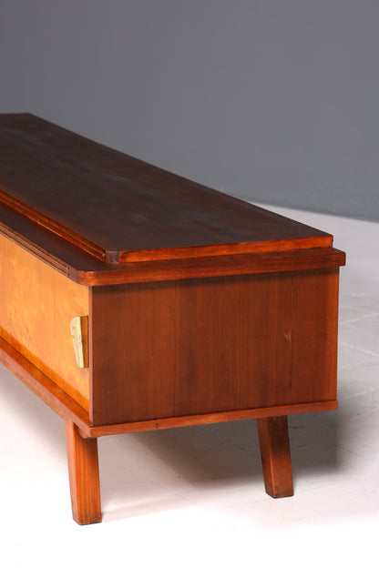 Mid Century Sideboard Vintage TV Kommode 60s Schiebetür Schrank Longboard Retro Lowboard