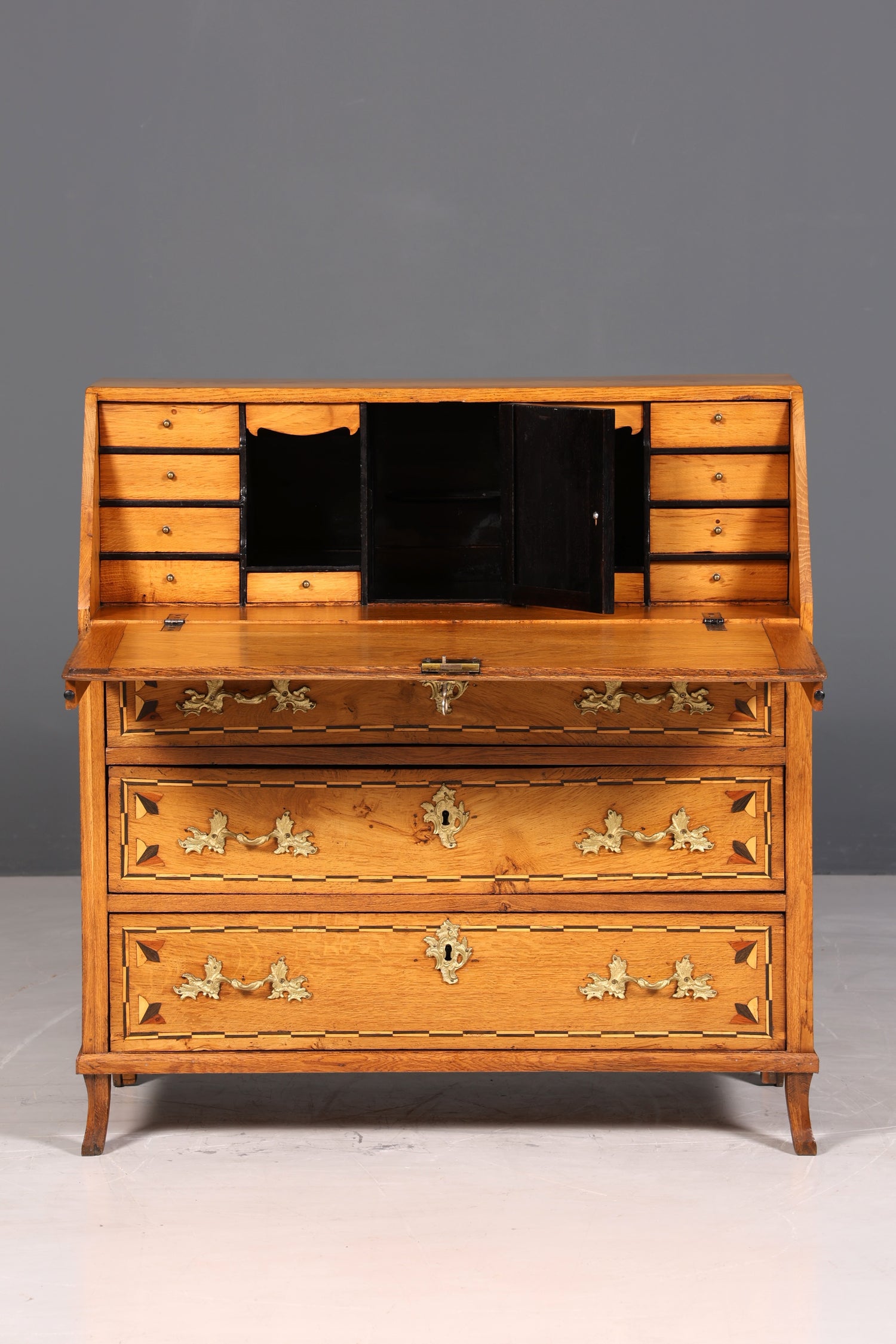 Original Barock Sekretär um 1800 Kommode Antik massiv Holz Schreibtisch Schreibkommode