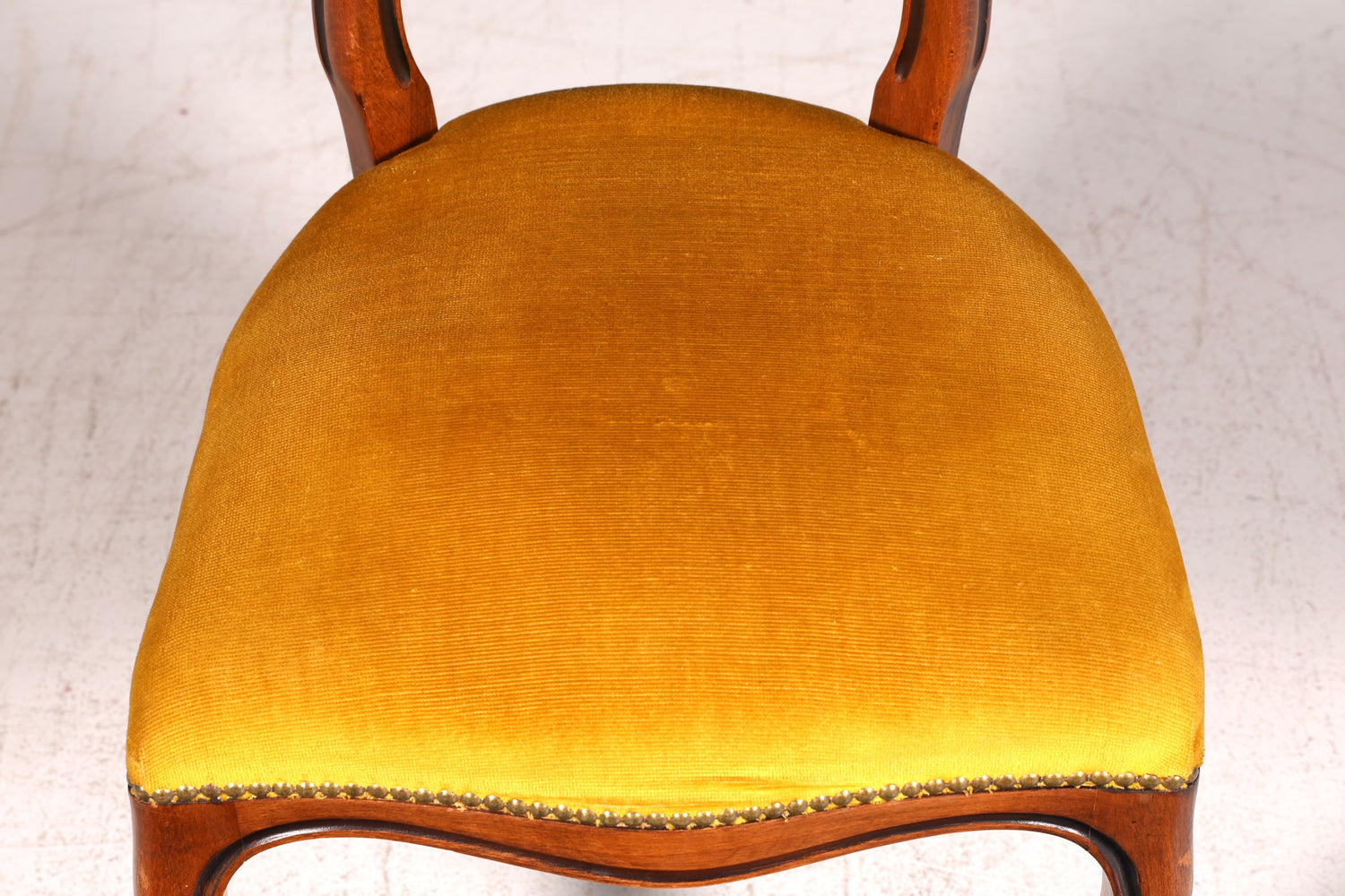 Edler Louis Philippe Stuhl um 1880 Antik Biedermeier Nussbaum Esszimmerstuhl Polsterstuhl Sekretärstuhl Vintage