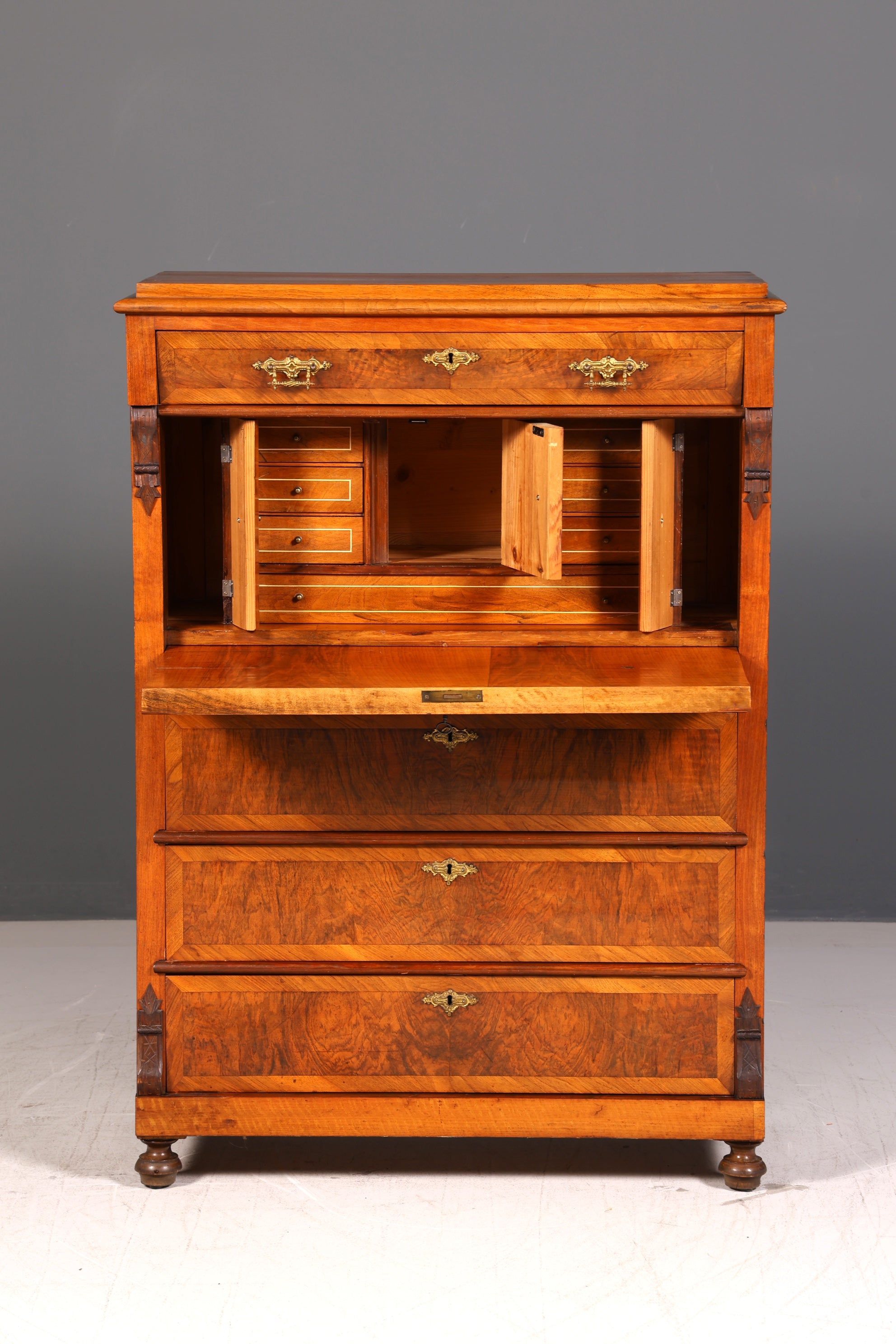 Wunderschöner Gründerzeit Sekretär Kommode Jugendstil Schubladenkommode Antik Vertiko Massiv Holz um 1890