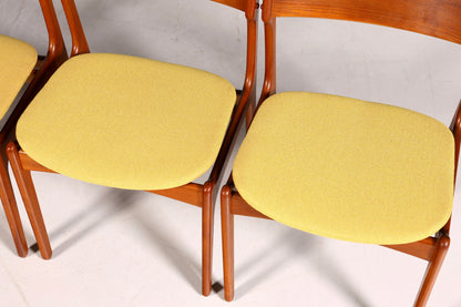 4x Original Erik Buch Stühle von Oddense Maskinsnedkeri A-S  Mid Century Danish Design Teak Holz Esszimmer Stühle Küchenstühle