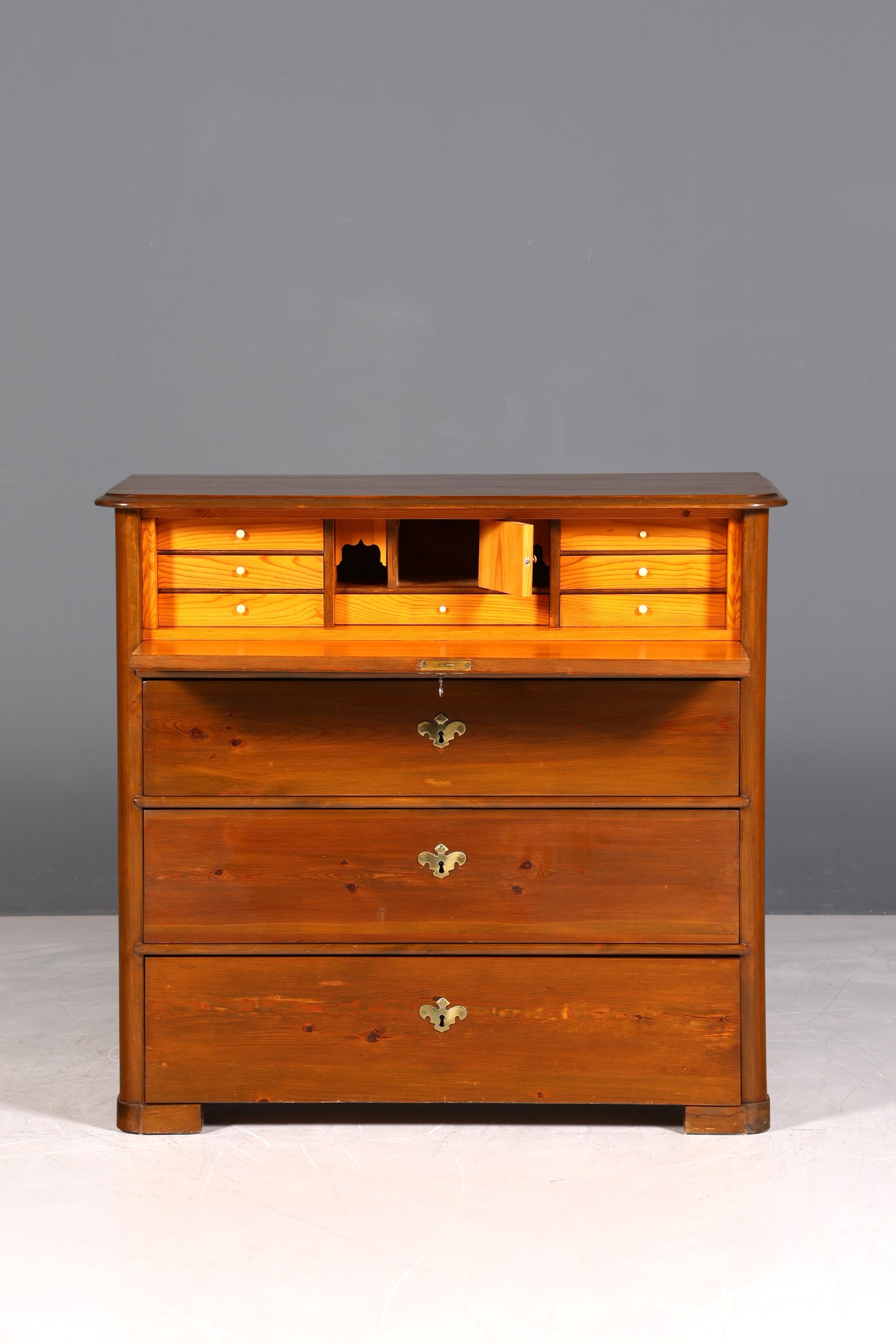 F970 Finish cm Stilvolle Louis Philippe Kommode Nussbaum Gründerzeit Schubladenkommode um 1890