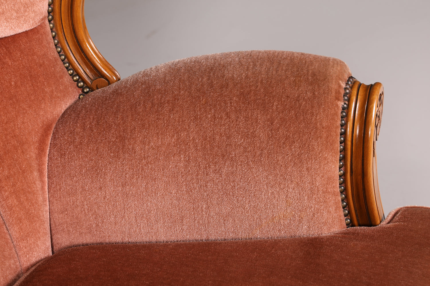 Chippendale Armchair Baroque Style Velvet Fabric Armchair Rococo Antique 4 of 4