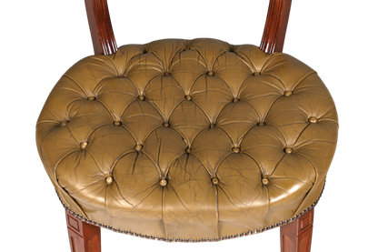 Wunderschöner Chesterfield Stuhl Anno Dom Sekretär Stuhl Englisch echt Leder Küchenstuhl 4 von 4
