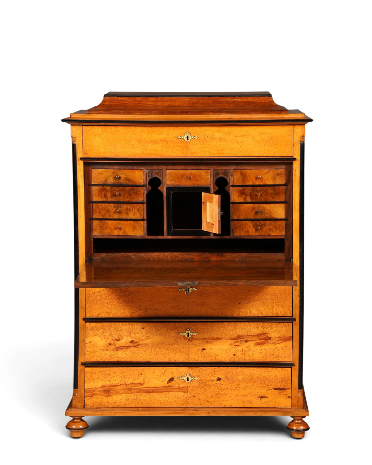 G614 Finish Cm Stilvoller Biedermeier Sekretär Louis Philippe Vertiko Antik Kommode Schreibkommode Office Desk (Kopie)