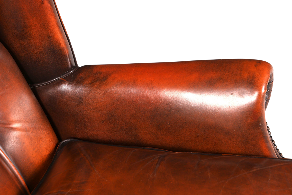 Original Chesterfield Ohrenbacken Sessel Englisch Leder Herrensessel UK Armlehnsessel