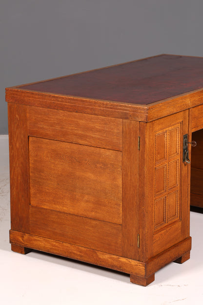 Wunderschöner Jugendstil Schreibtisch Eiche Echt Holz Bürotisch Office Table Antik Vintage