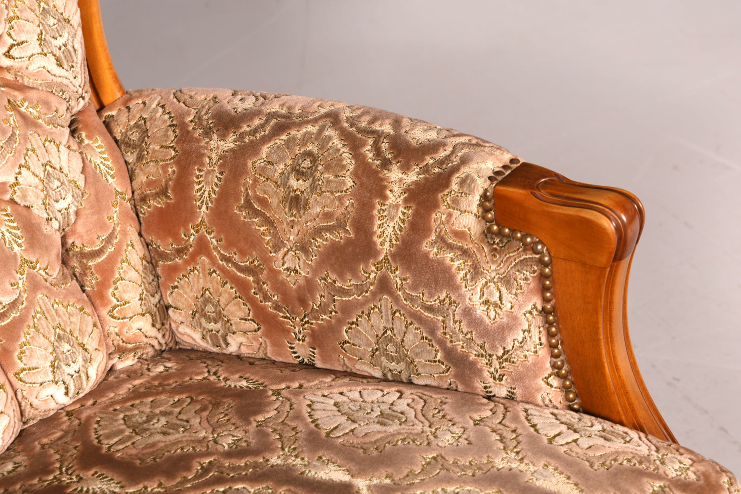 Edler Chippendale Armlehnsessel Barock Stil Sessel Armchair Samt Stoff Sessel 2 von 2