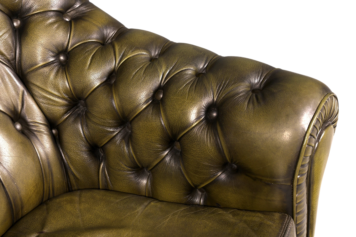 Stilvoller Original Chesterfield Sessel Englischer Armlehnsessel Echt Leder Herrensessel UK