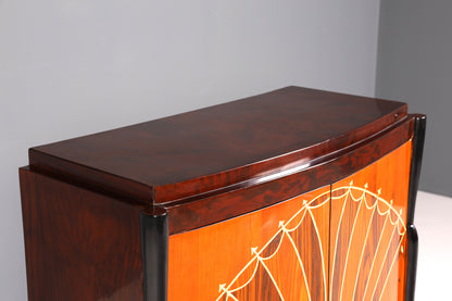 Wunderschönes Art Deco Stil Highboard Schrank Kommode Vertiko Sun Cabinet