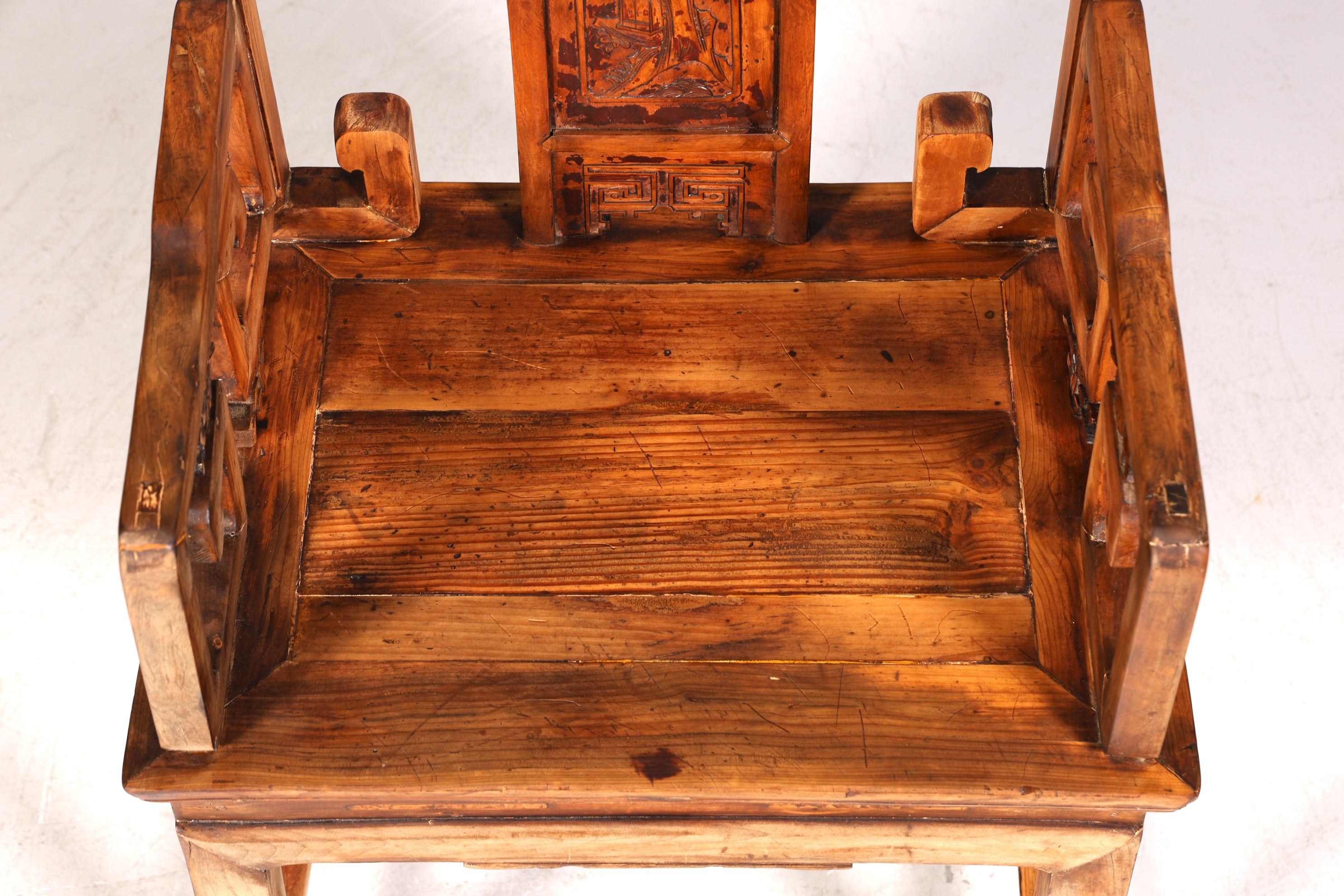 Wunderschöner Chinesischer Armlehnstuhl Stuhl China Ming Stil Qing Dynastie Holzstuhl Antik Asiatischer Sekretär Stuhl