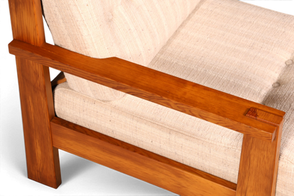 Schlichter Mid Century Sessel Danish Design Armlehnsessel echt Holz Relax Sessel 1 von 2