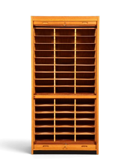Stilvoller Mid Century Rollladenschrank Bauhaus Apothekerschrank Art Deco Büro Aktenschrank
