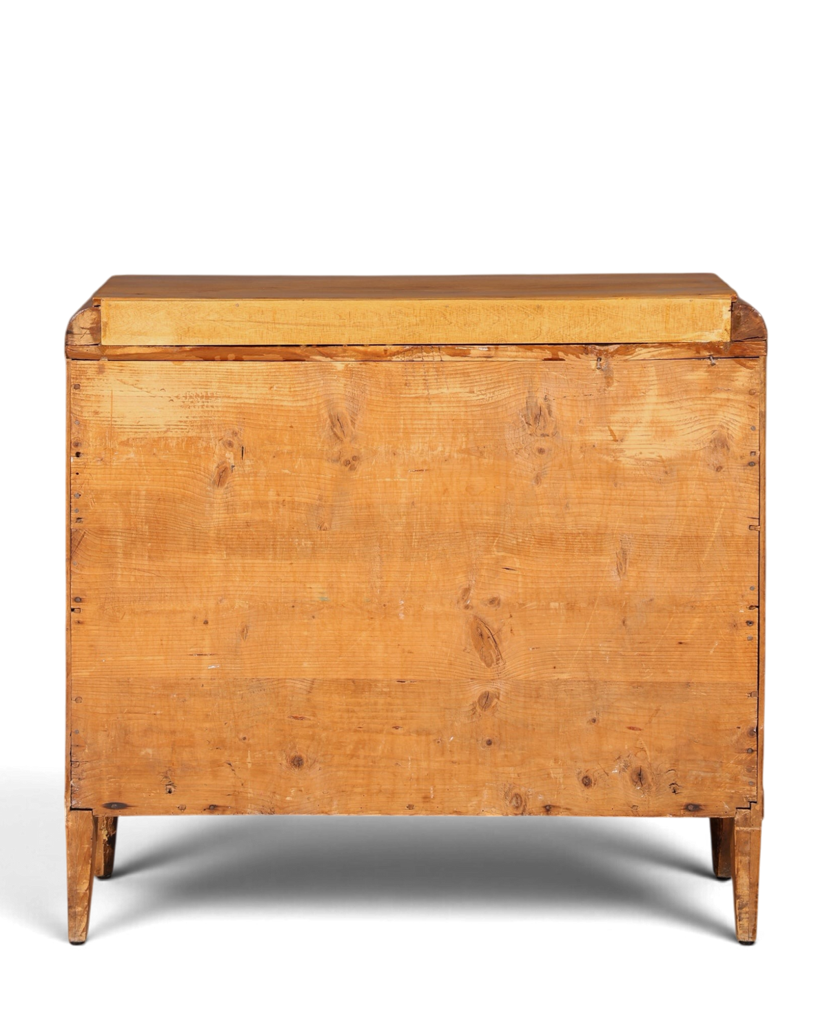 Hauptstadt Möblerei Biedermeier Kommode aus massivem Birkenholz, Rückansicht des antiken Sideboards um 1880