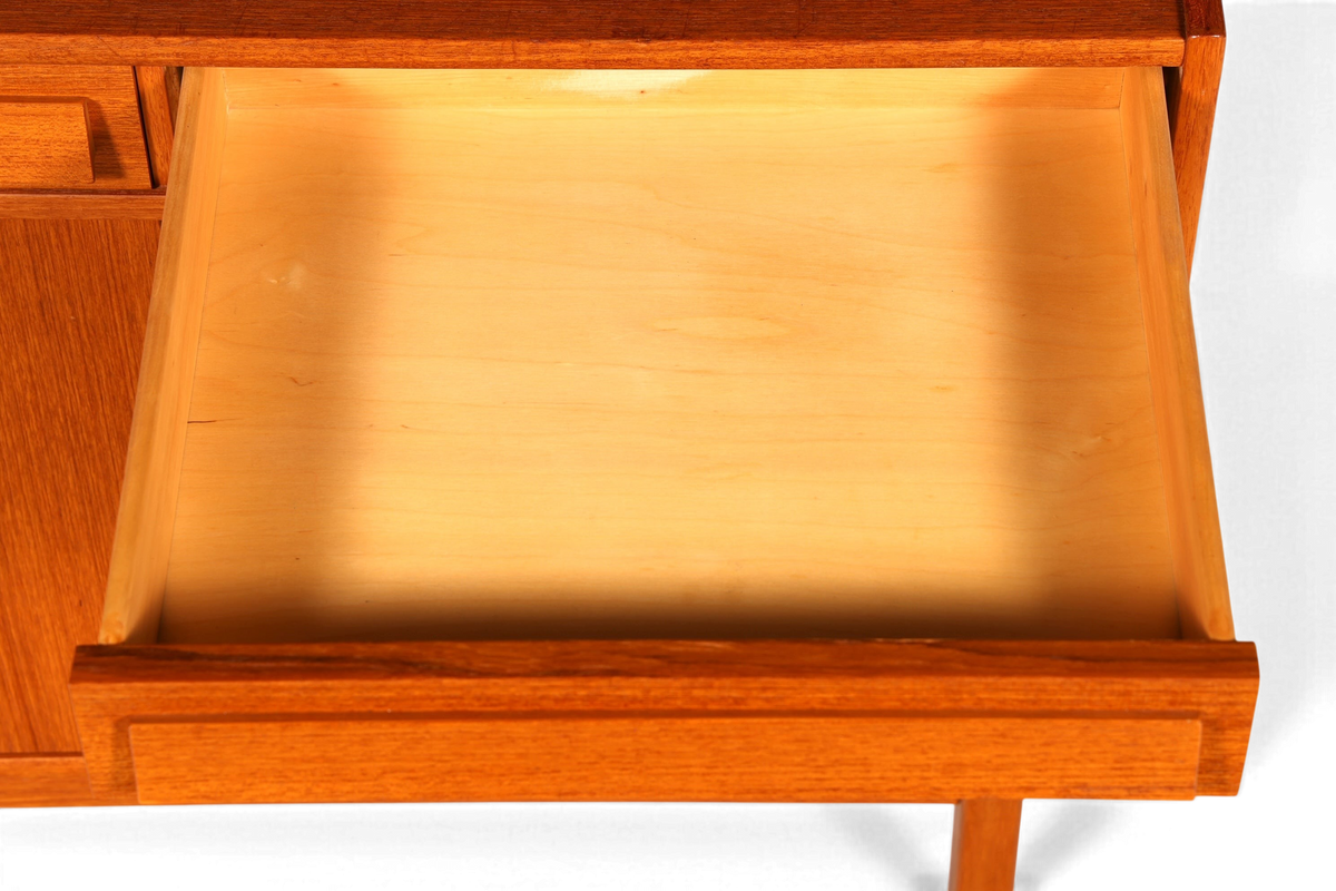 Traumhaftes Mid Century Regal Teak Holz Schrank Danish Design Retro Kommode Vintage Bücherregal 60er Jahre 1 von 2