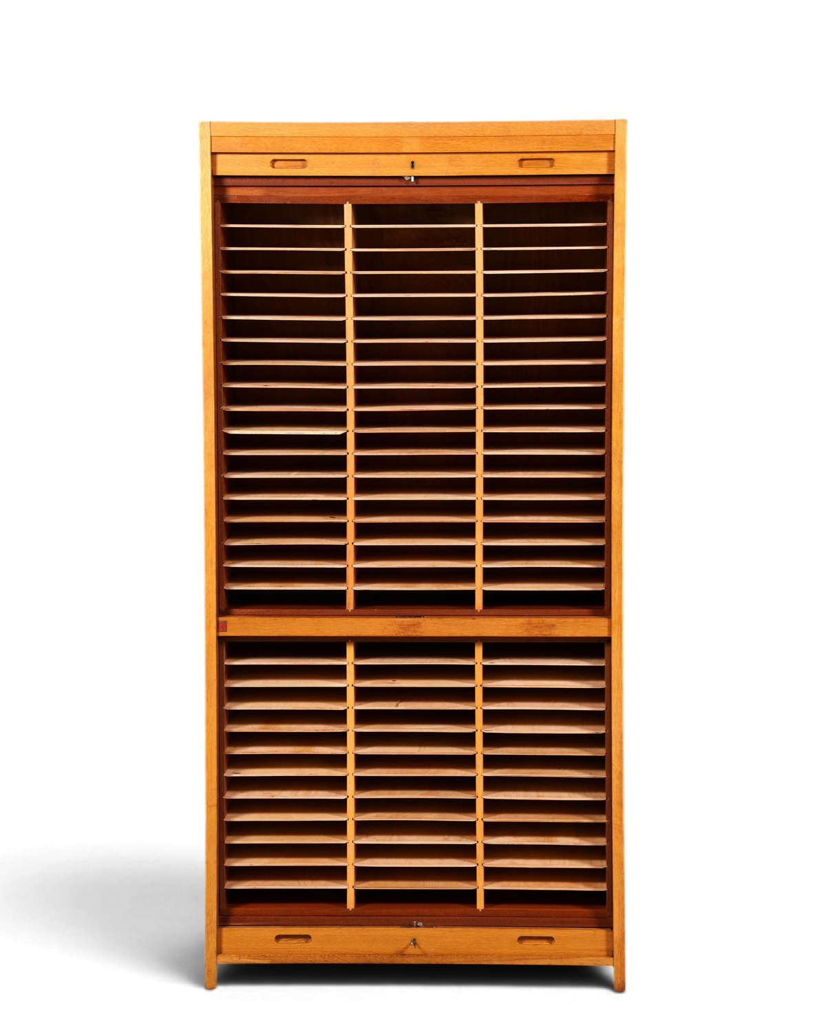 Schlichter Mid Century Rollladenschrank Bauhaus Vintage Apothekerschrank Art Deco Büro Aktenschrank