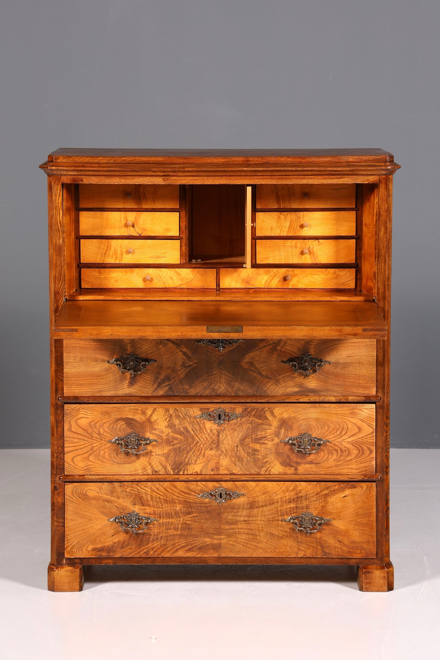 F830 Finish Wunderschöner Gründerzeit Sekretär Kommode Jugendstil Schubladenkommode Antik Vertiko