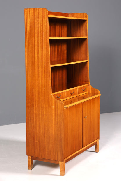 Wunderschöner Mid Century Schrank Bücherregal Vintage Sekretär Highboard Holz Regal