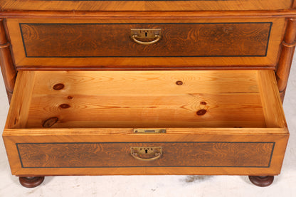 Edle Louis Philippe Kommode mit Spiegelaufsatz Gründerzeit Frisierkommode Antik Holz Schrank Flurschrank um 1880