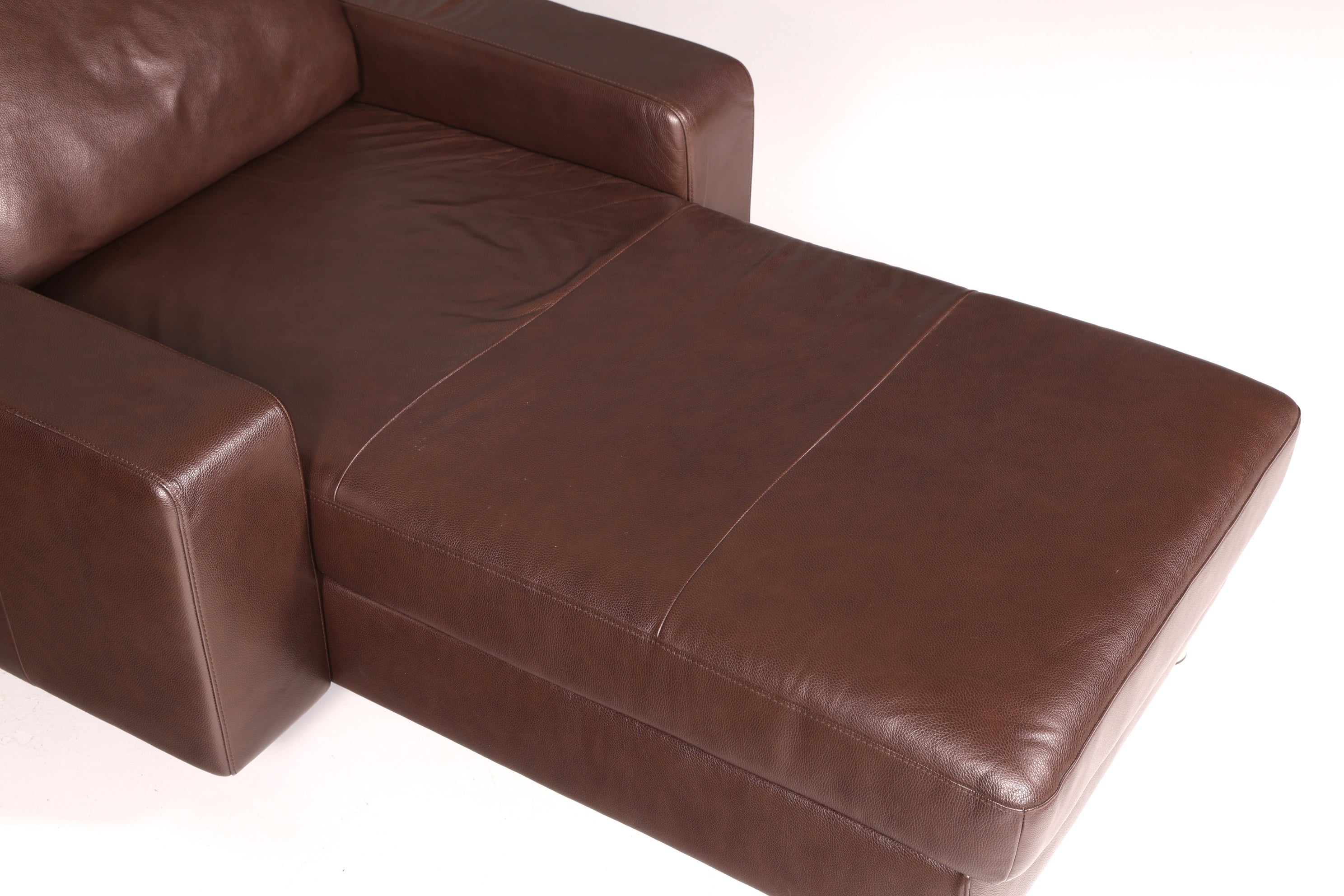 Beautiful Stressless E200 Recamier genuine leather brown chaise longue ottoman leather sofa vintage recliner