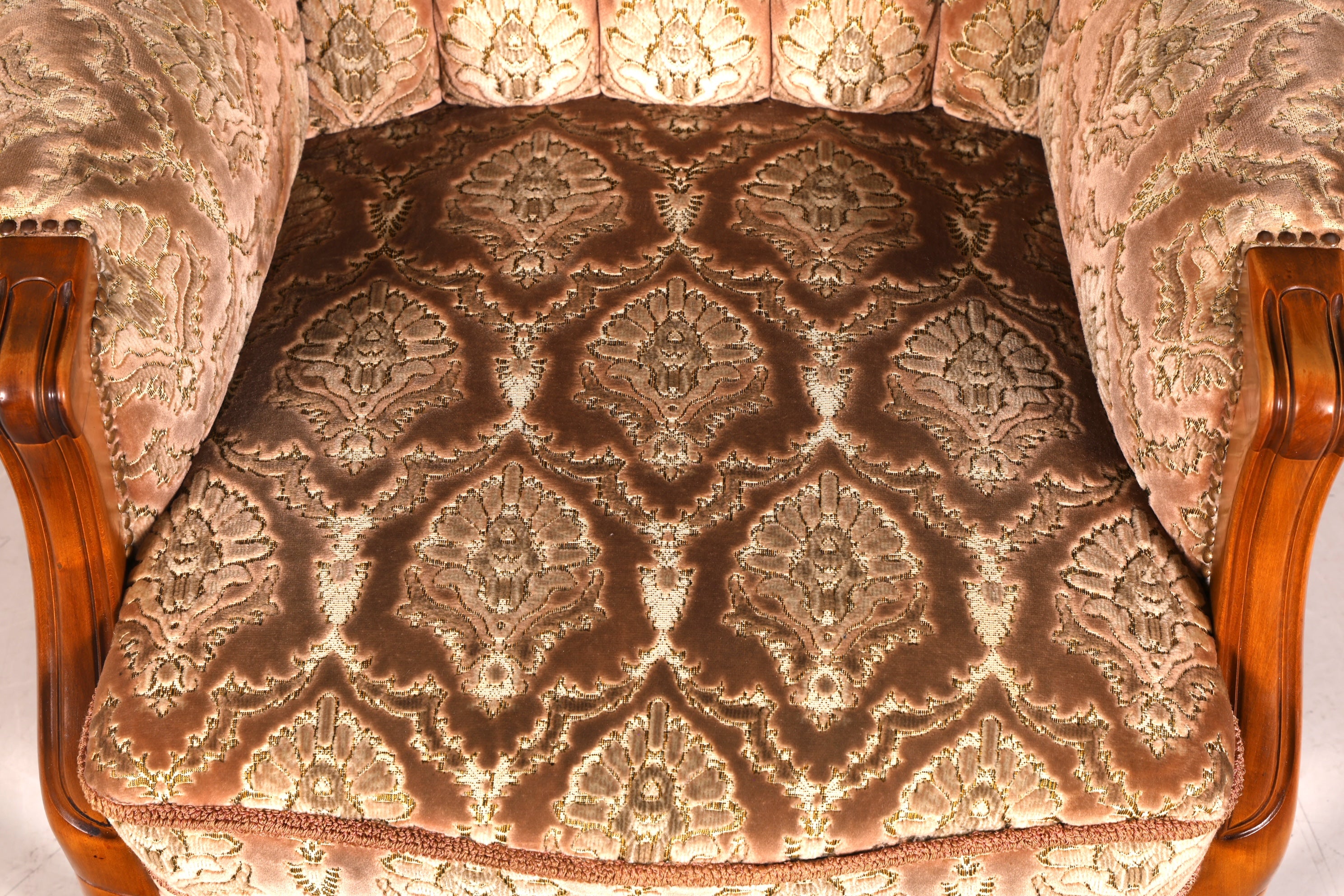 Edler Chippendale Armlehnsessel Barock Stil Sessel Armchair Samt Stoff Sessel 2 von 2