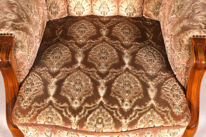 Edler Chippendale Armlehnsessel Barock Stil Sessel Armchair Samt Stoff Sessel 2 von 2