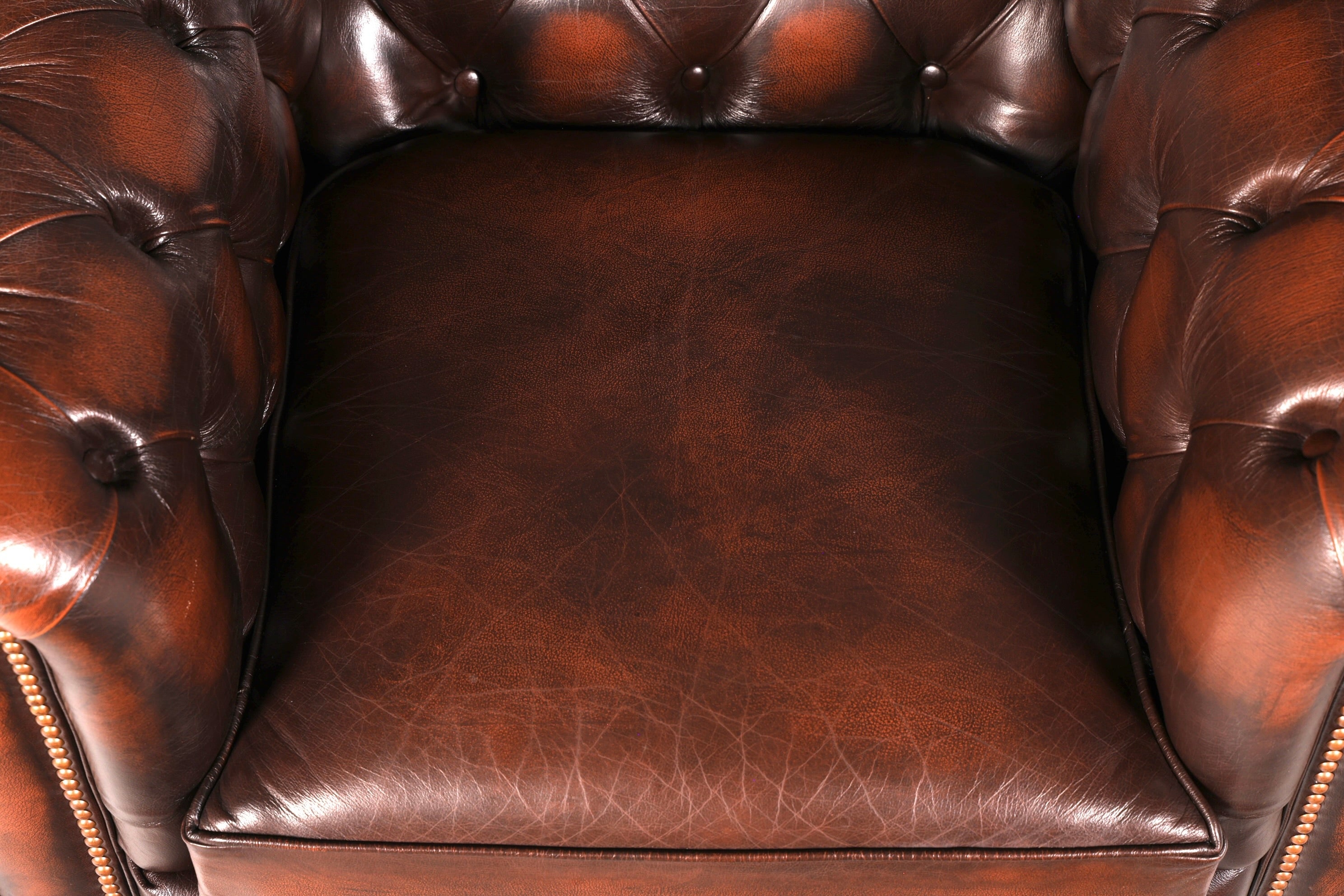 Elegant Original Centurion Chesterfield Armchair from England, English Wingback Armchair, Gentleman’s Armchair, Leather Armchair