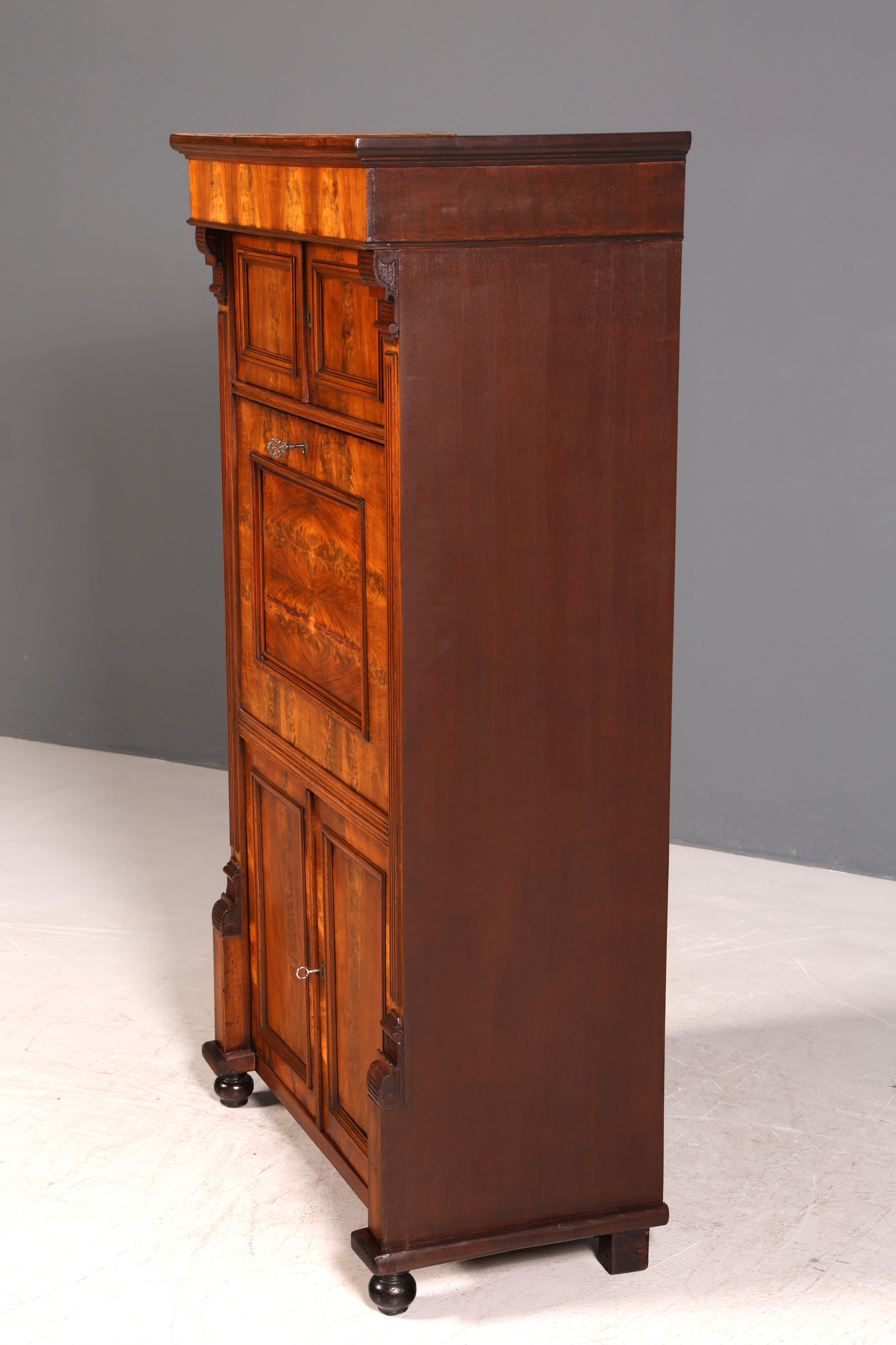 Edler Gründerzeit Sekretär Vertiko Highboard Louis Philippe Kommode Sekretär Schrank um 1880