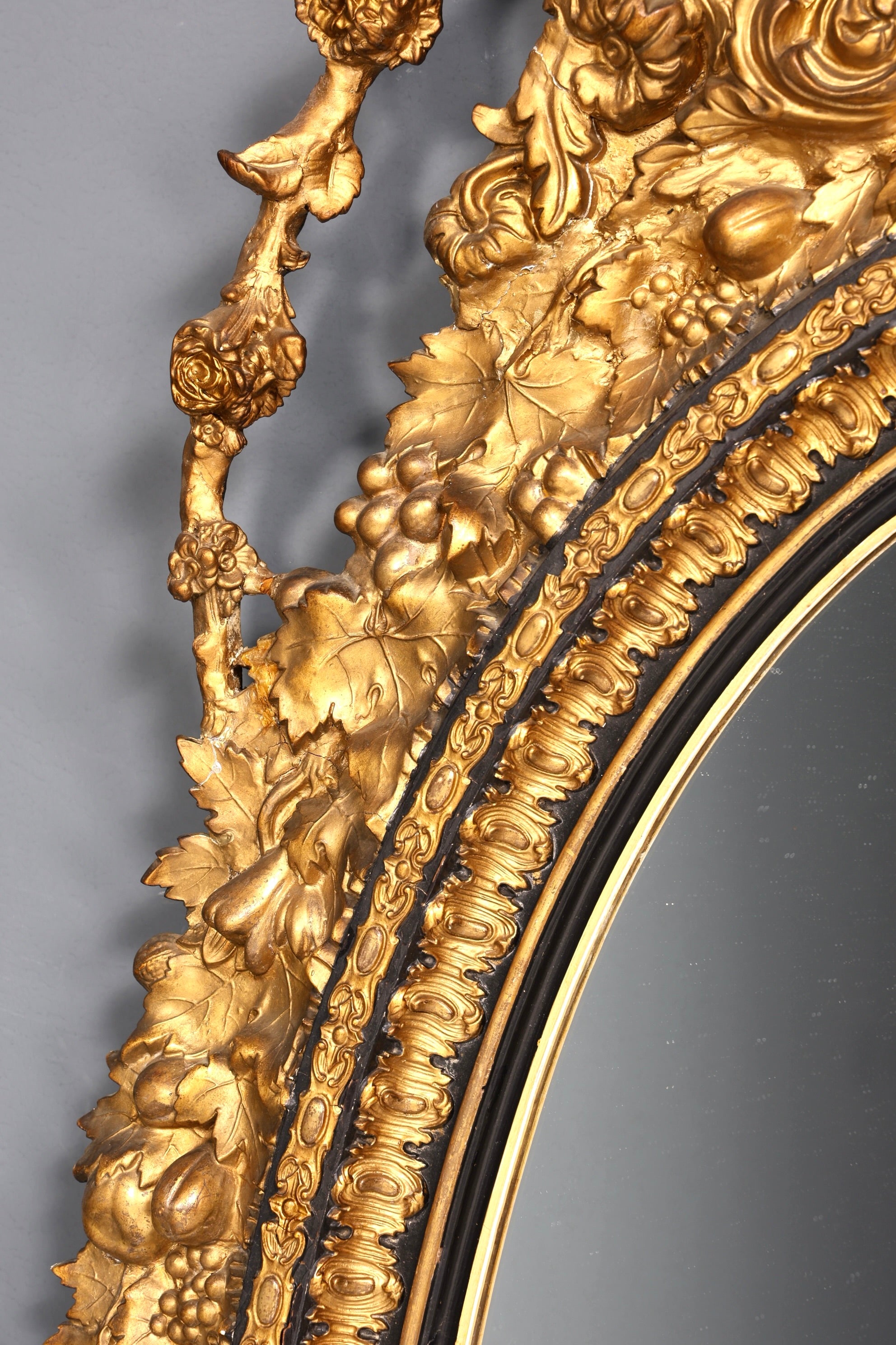 Wunderschöner Original Barock Wandspiegel Antik Stil Spiegel Flurspiegel Ornamenten dekorativer Spiegel um 1860