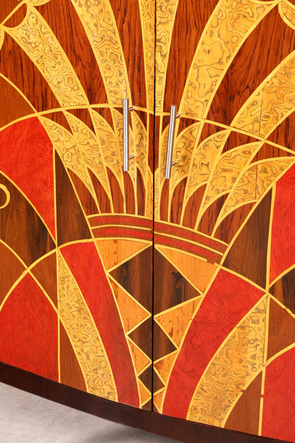 Traumhaftes Art Deco Design Highboard Schrank Kommode Wäscheschrank Vertiko Sun Cabinet