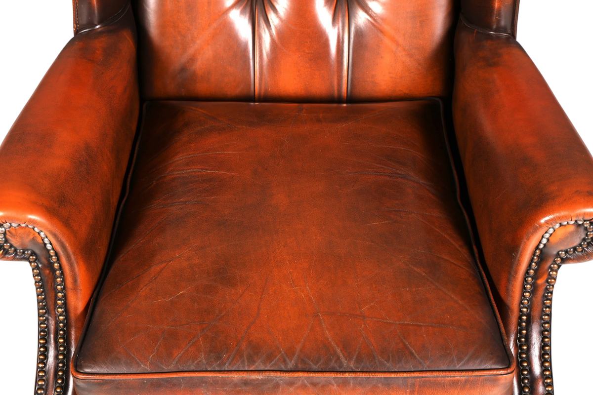 Original Chesterfield Ohrenbacken Sessel Englisch Leder Herrensessel UK Armlehnsessel