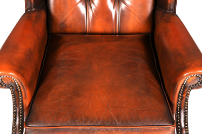 Original Chesterfield Ohrenbacken Sessel Englisch Leder Herrensessel UK Armlehnsessel
